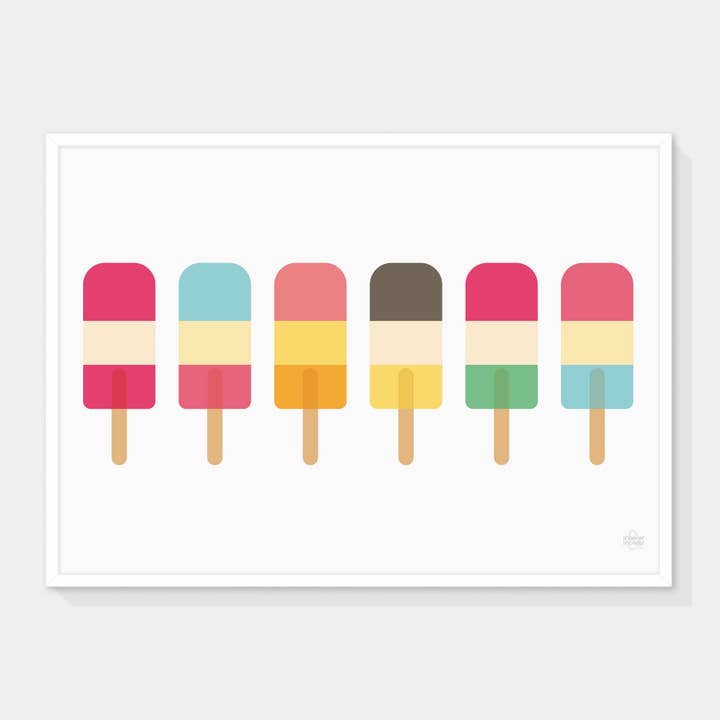 Stampa artistica con lecca lecca a righe per la vendita all'ingrosso da parte di Showler and Showler