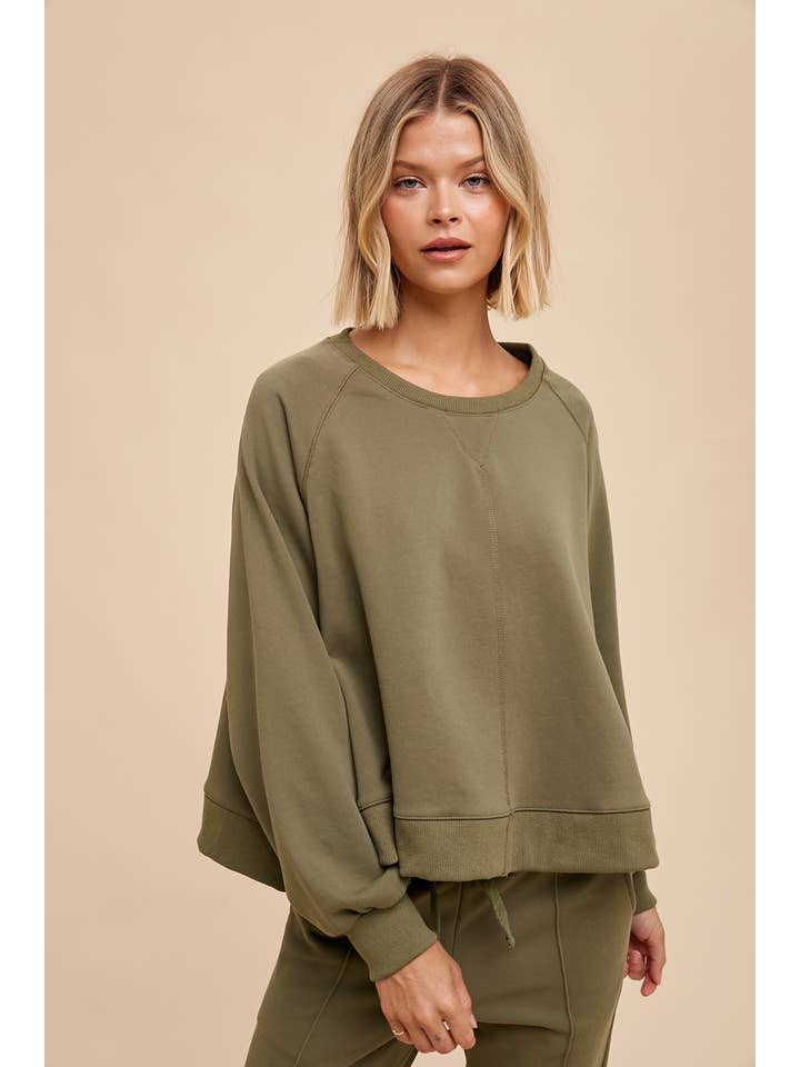 In Loom - Wholesale Sweatshirt - Women's - GARMENT WASHED RAGLAN PULLOVER SWEATSHIRT10