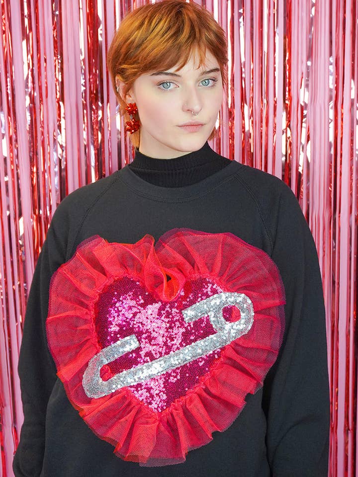 Punk Heart trui met pailletten voor wholesale door Isolated Heroes