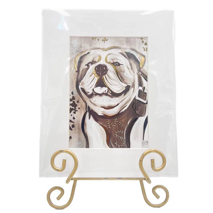 Stampa d'Arte del Bulldog MSU Dorato per la vendita all'ingrosso da parte di Rachel Brooks Design, LLC