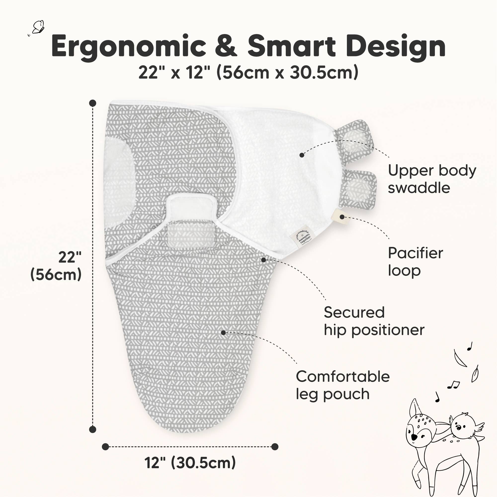 Nordic 3pk Soothe Baby Swaddles 0-3 Months, Sleep Sack for Newborns for wholesale on Faire2