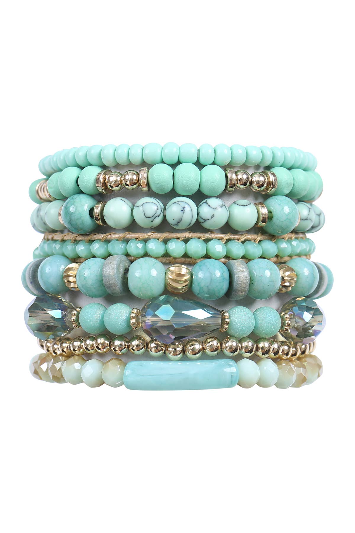 MYS Wholesale Inc - Wholesale Jewelry Set - Charm Mix Bead Natural Stone Wood Layered Stackable Bracelet6