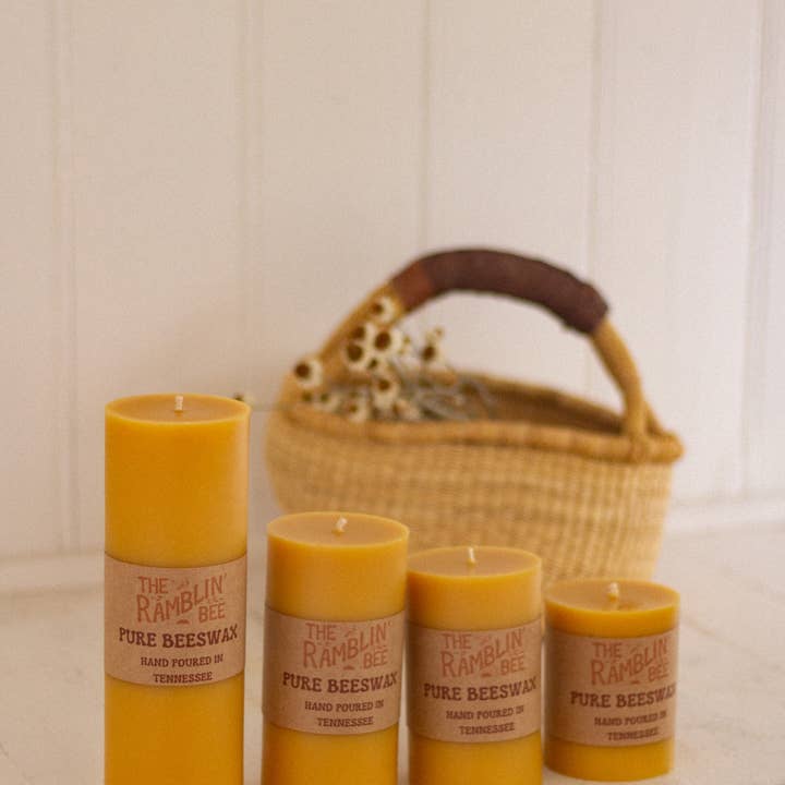 The Ramblin' Bee - Wholesale Pillar Candle - Beeswax Pillar Candle
