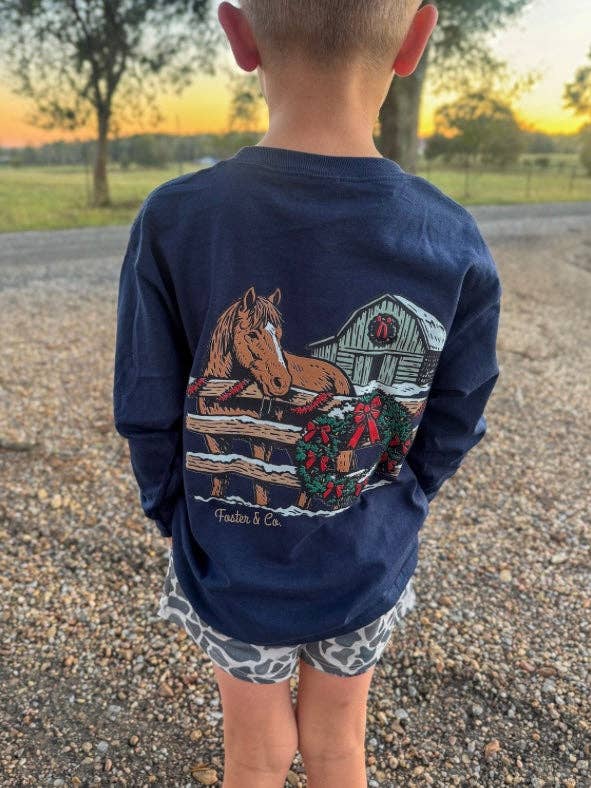 Cheval de Noël | T-shirt graphique à manches longues pour la vente par Foster & Co.