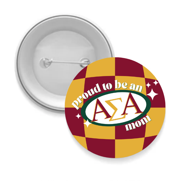 Sarahndipity Shop - Wholesale Lapel Pin/Button - Sorority Mom Button - Proud to Be Checkered10