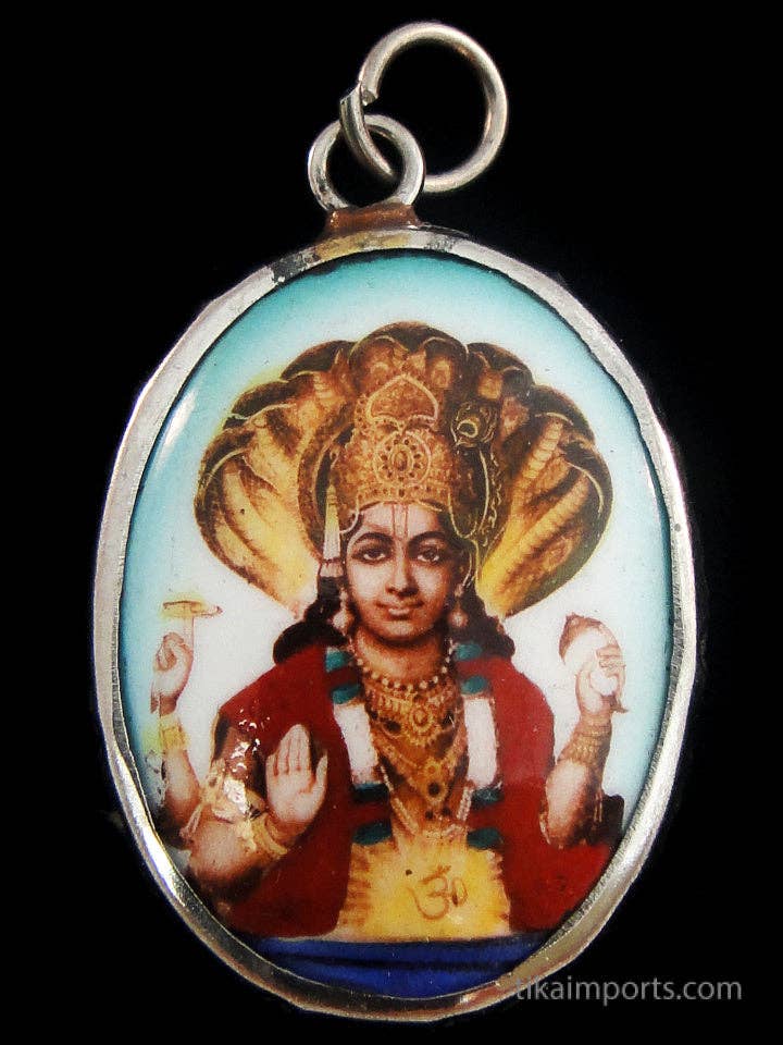 Enamel Pendant- Vishnu for wholesale by Tika