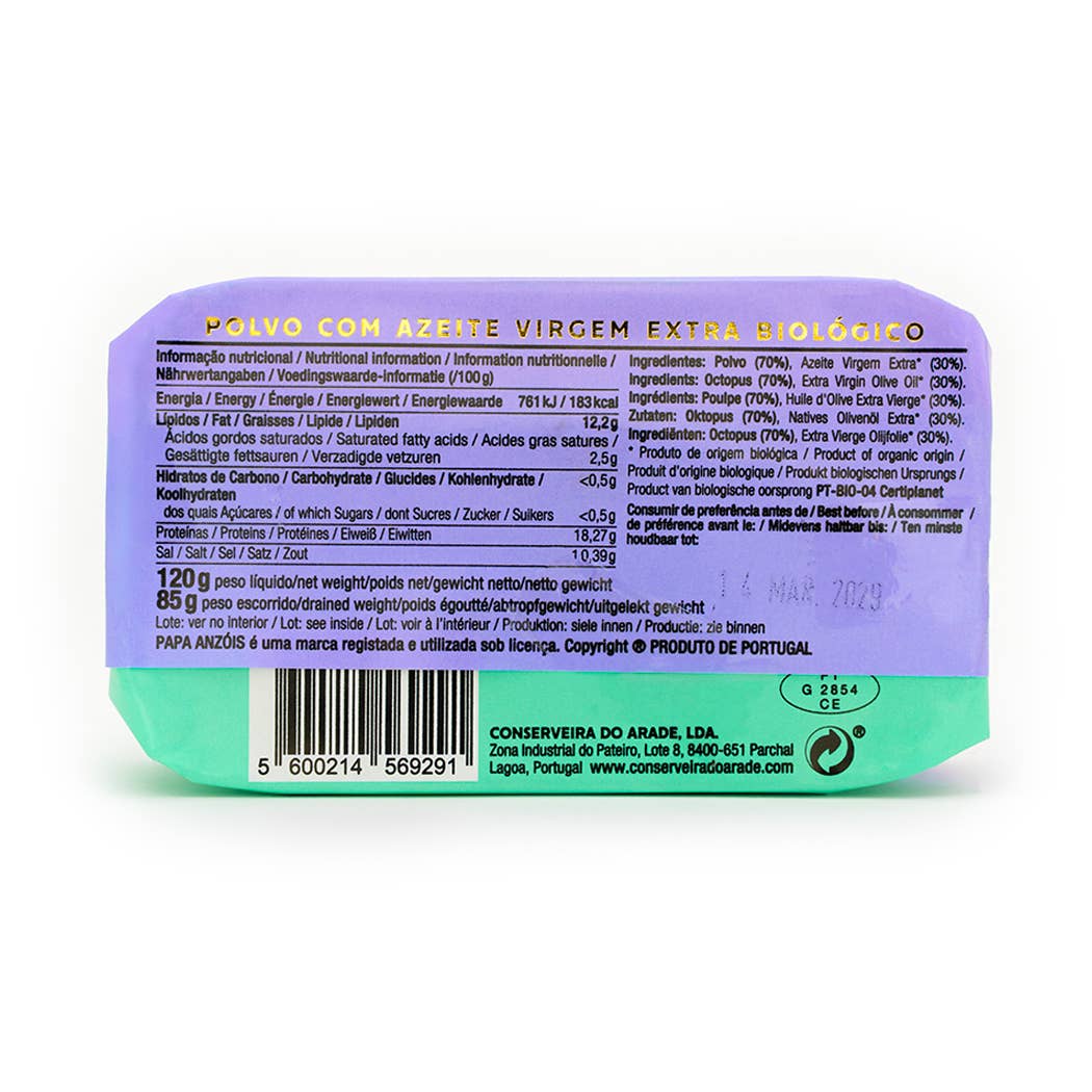 Conserveira do Arade – Großhandel Fischkonserven – Oktopus mit nativem Bio-Olivenöl extra (Papa Anzóis)2