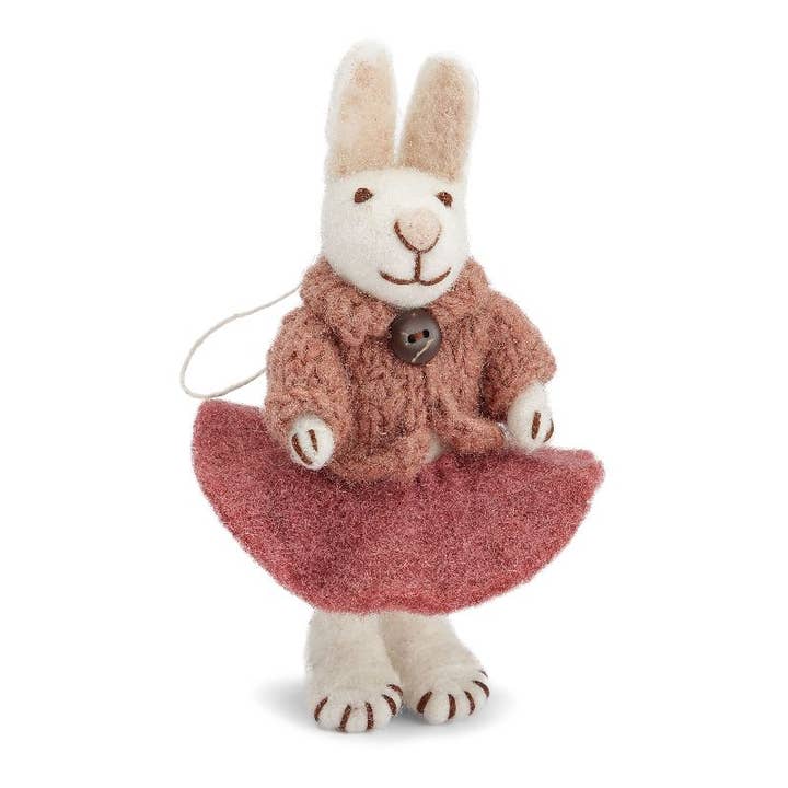 Lapin Blanc avec Jupe et Veste Rose pour la vente par Gry and Sif