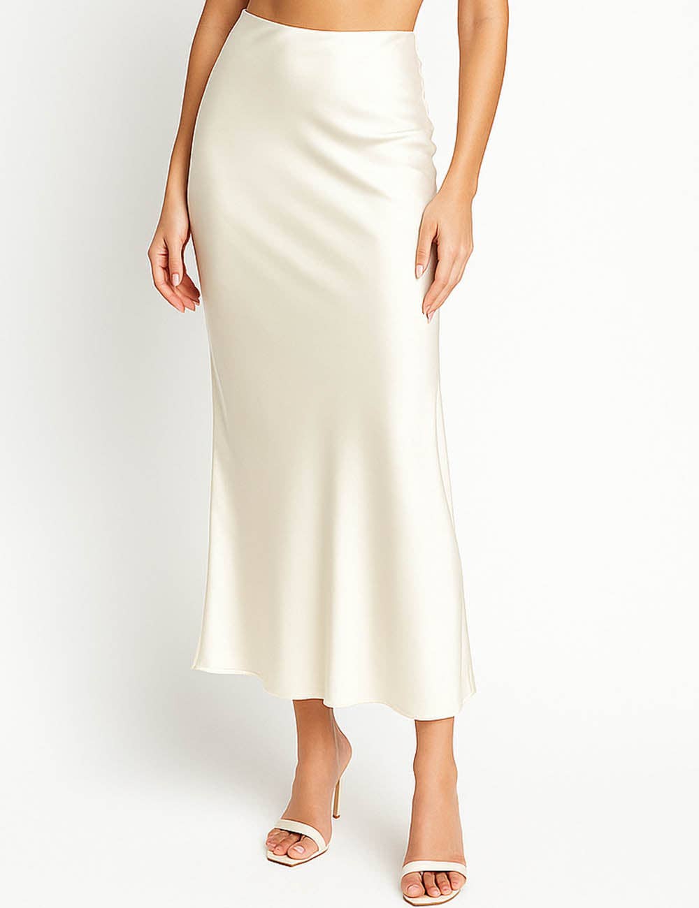 Sweetkama - Wholesale Skirt - Women's - Ladies Stain Zipper Side Hip Wrap Maxi Skirt2