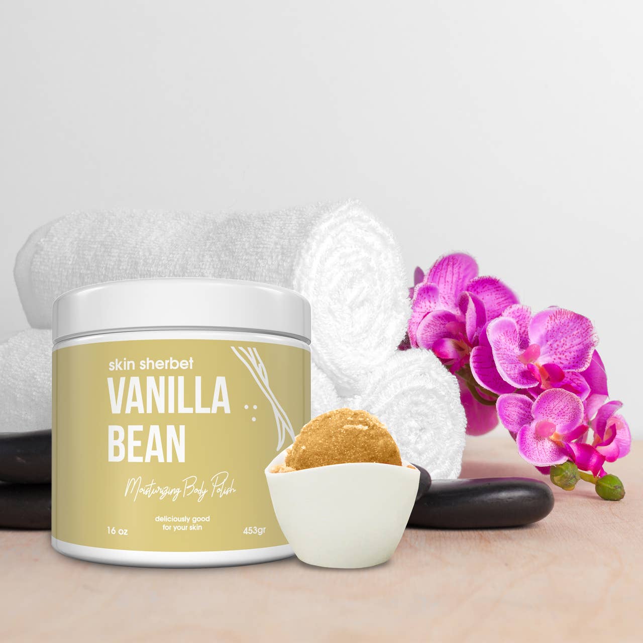 The Midwest Sea Salt Company - Wholesale Body Scrub/Exfoliant - Skin Sherbet Vanilla Bean Body Polish Salt Scrub - 16oz3