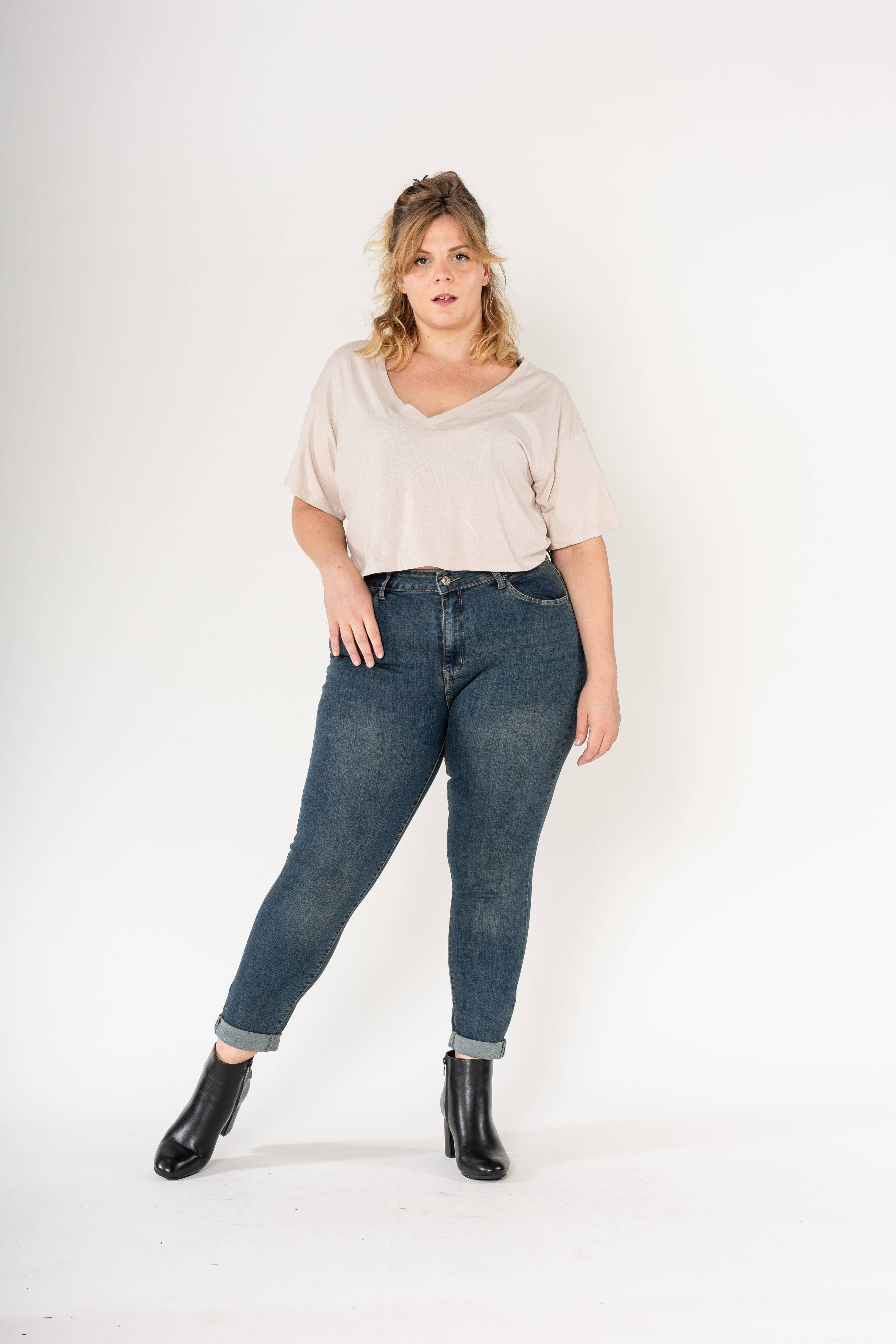 Nina Carter - Venta al por mayor Vaqueros - Mujer - Jeans ajustados elásticos de talla grande Nina Carter P102GT32