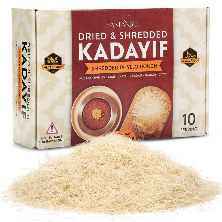 Eastanbul Dried & Chopped Kataifi Shredded Fillo Dough, Kurutulmus Kadayif Pastry Dough, Ingredient for The Viral Dubai Pistachio Chocolate Bar, Shredded Phyllo, Kunafa, Knafeh, Katifi, 500g (1.1lb) for wholesale by Eastanbul