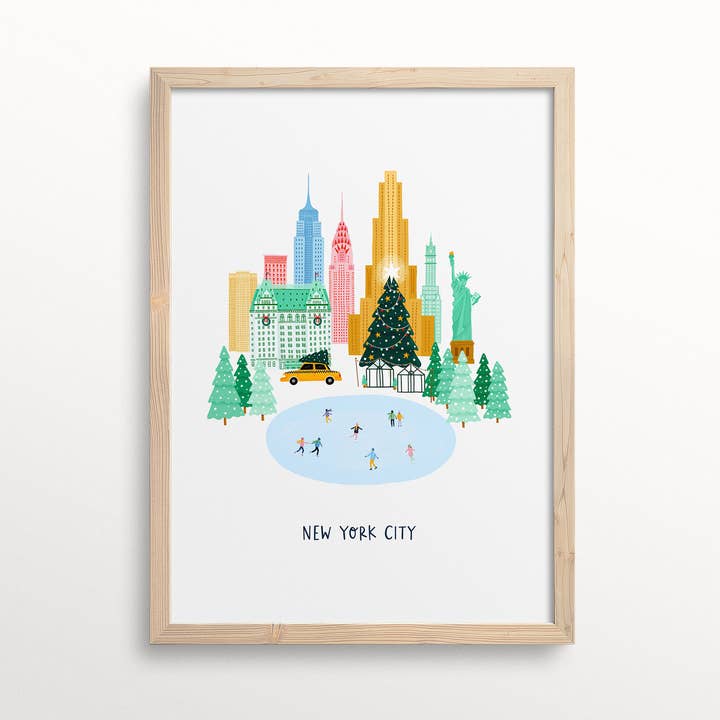 New York City Christmas Print for wholesale by Kimberley Rose Studio