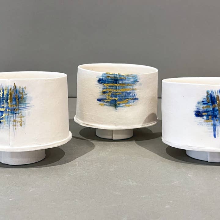 Sintra Teabowls x 3 for wholesale by Jane Pritchard Ceramics