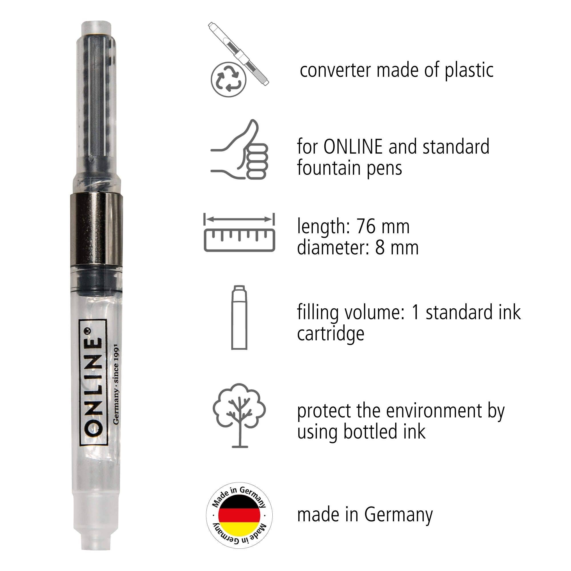 ONLINE Schreibgeräte GmbH - Vente Stylos - Convertisseur pour systèmes de remplissage standard dans le sac d'étiquettes3