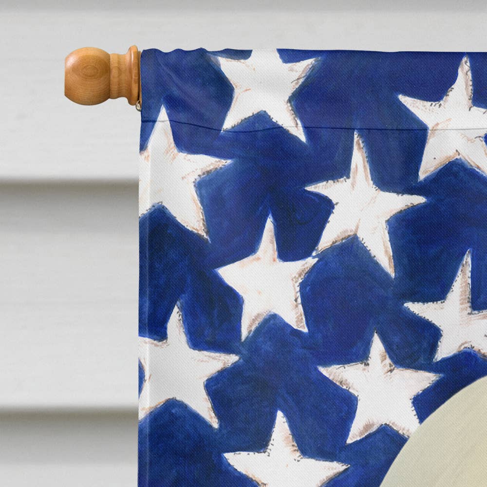 Caroline's Treasures - Venta al por mayor Bandera y manga de viento - Bandera de Casa con Bandera Americana Lhasa Apso Blanco WDK62901