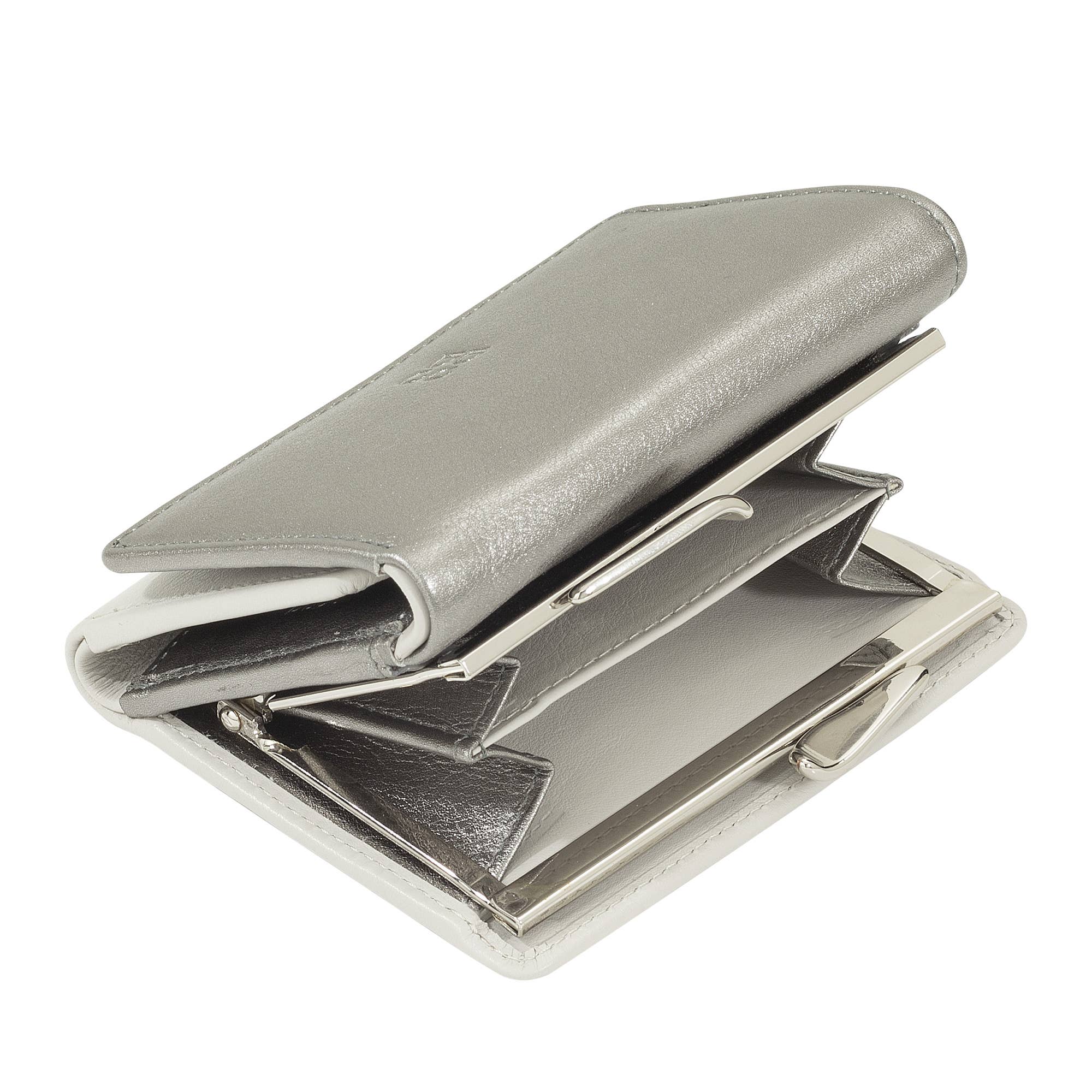 dudu - Wholesale Wallet - Women's - Dudu Women'S Leather Compact Wallet Clic Clac Silver4