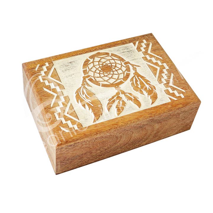 Oceanic Linkways Inc - Wholesale Spiritual Stone/Crystal - (PC)BOX - MANGO WOOD MACHINE CARVED DREAMCATCHER 5 X 7"0