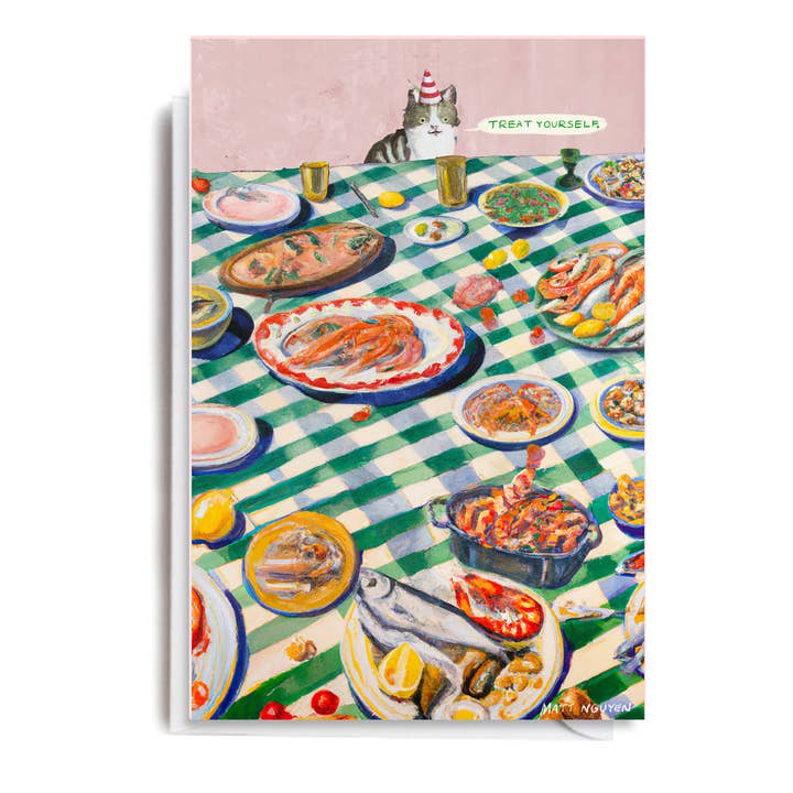 Tarjeta TREAT YOURSELF CAT para venta al por mayor de Jolly Awesome