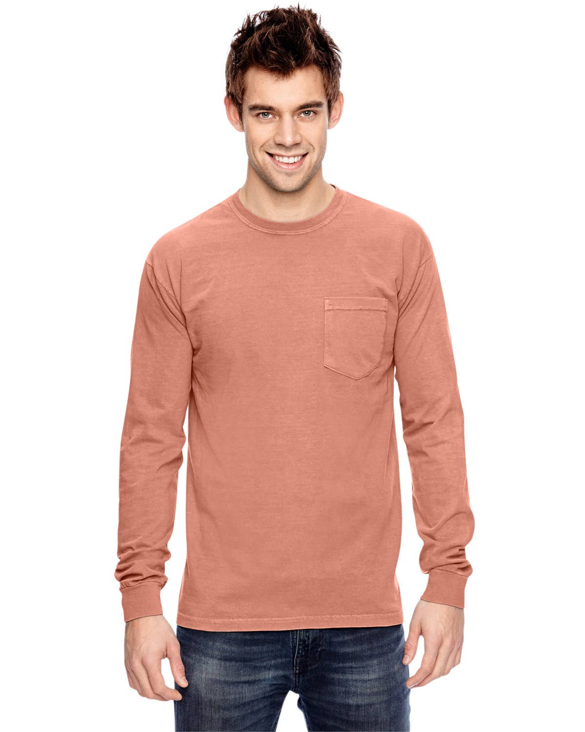 Total Apparel - Wholesale T-Shirt - Men's - Comfort Colors Garment-Dyed Long-Sleeve Pocket T-Shirt C441011