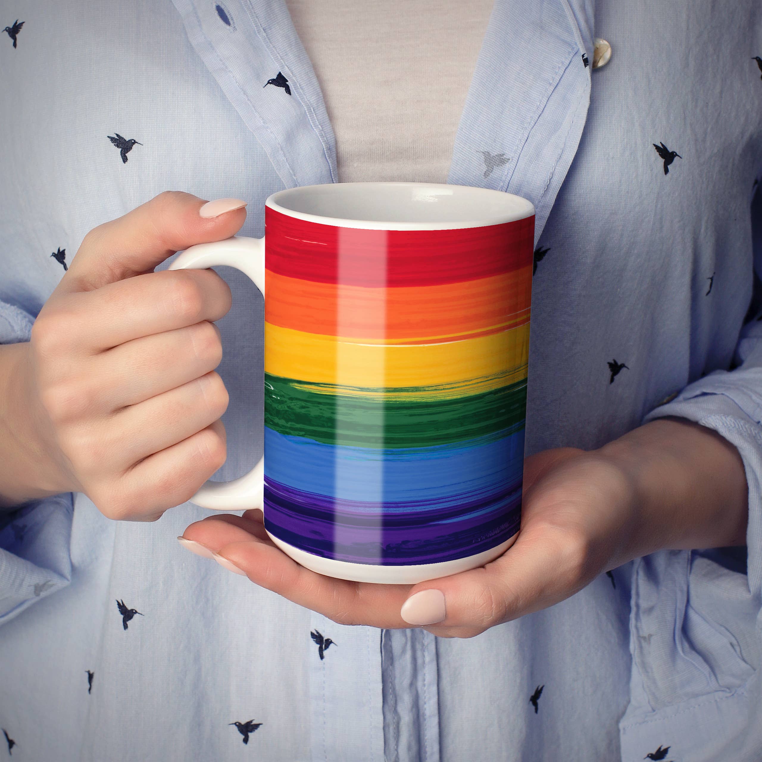 Mug Monster – Caneca por atacado – Caneca da bandeira do orgulho homossexual com efeito pintado, bandeira do arco-íris LGBT LGBTQ6