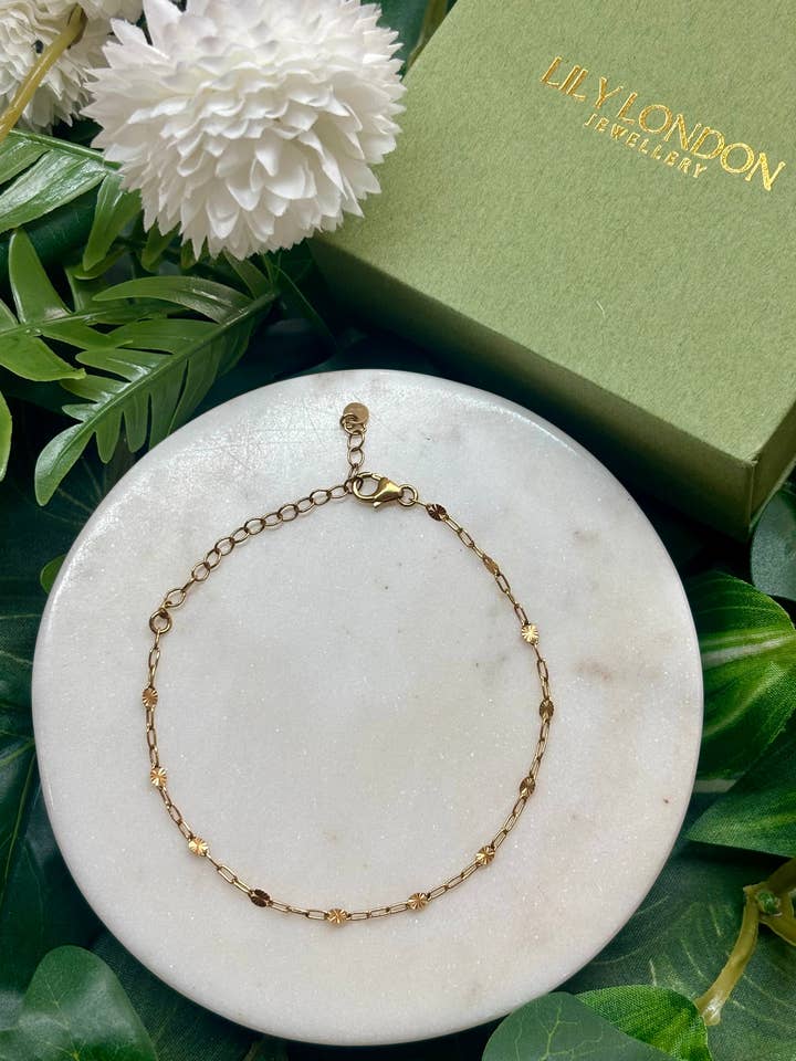 Zonneburst Gouden Armband voor wholesale door Lily London Jewellery