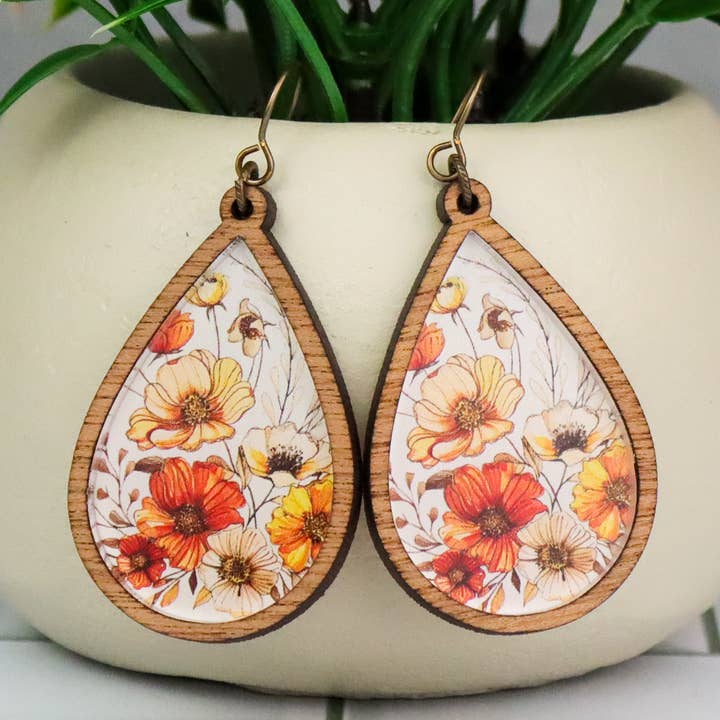 Flower Earrings Teardrop 1 for wholesale by Jo & Co