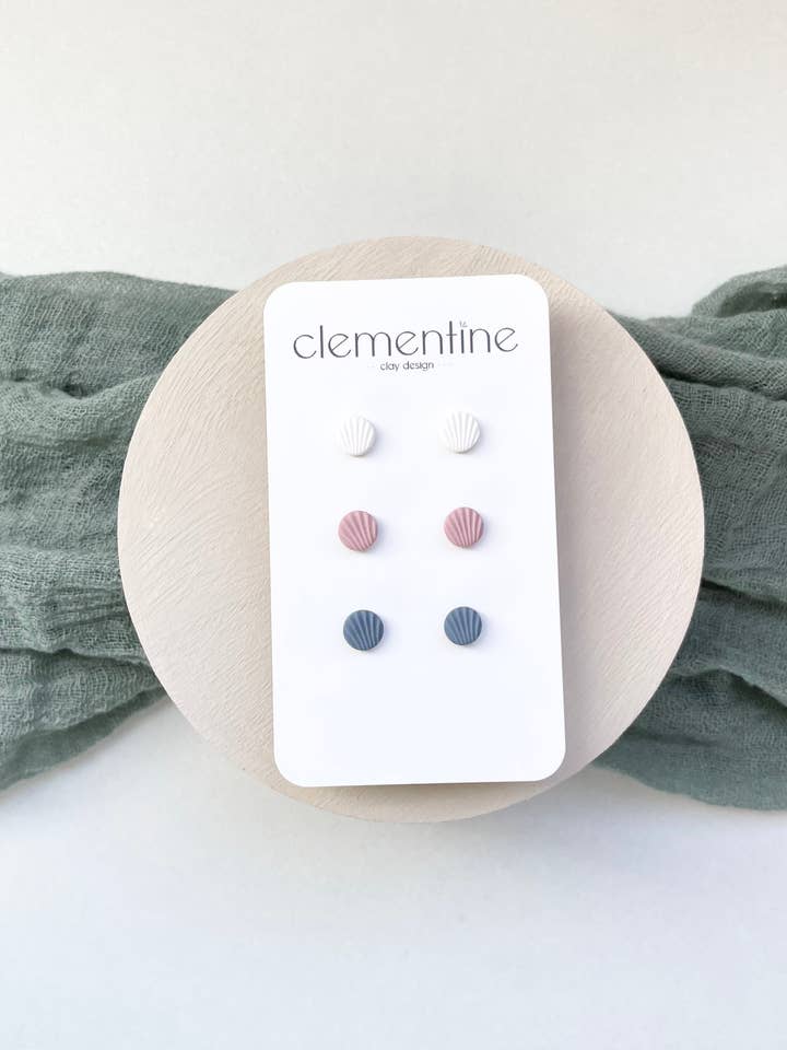 Mini Shell Trio for wholesale by Clementine Clay Design