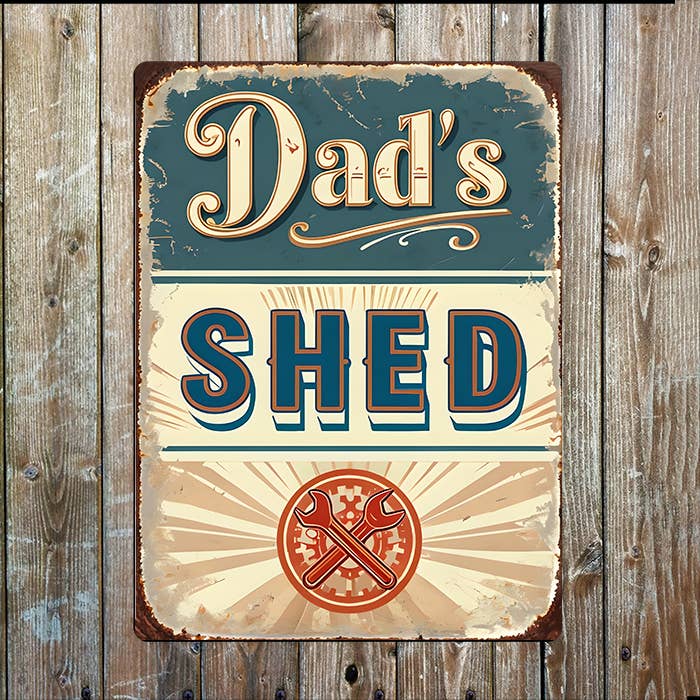 Capanno del Papà Vintage | Festa del Papà | Targa in Metallo per la vendita all'ingrosso da parte di The British Metal Signs Company