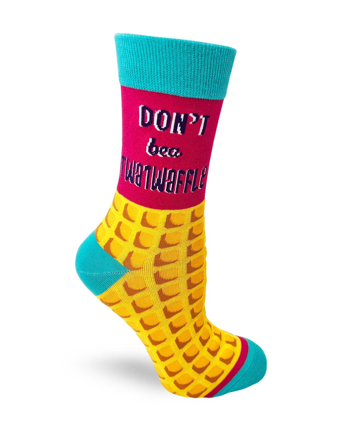 Fabdaz - Wholesale Socks - Women's - Funny ladies' crew socks with saying "Don't Be a Twatwaffle"1