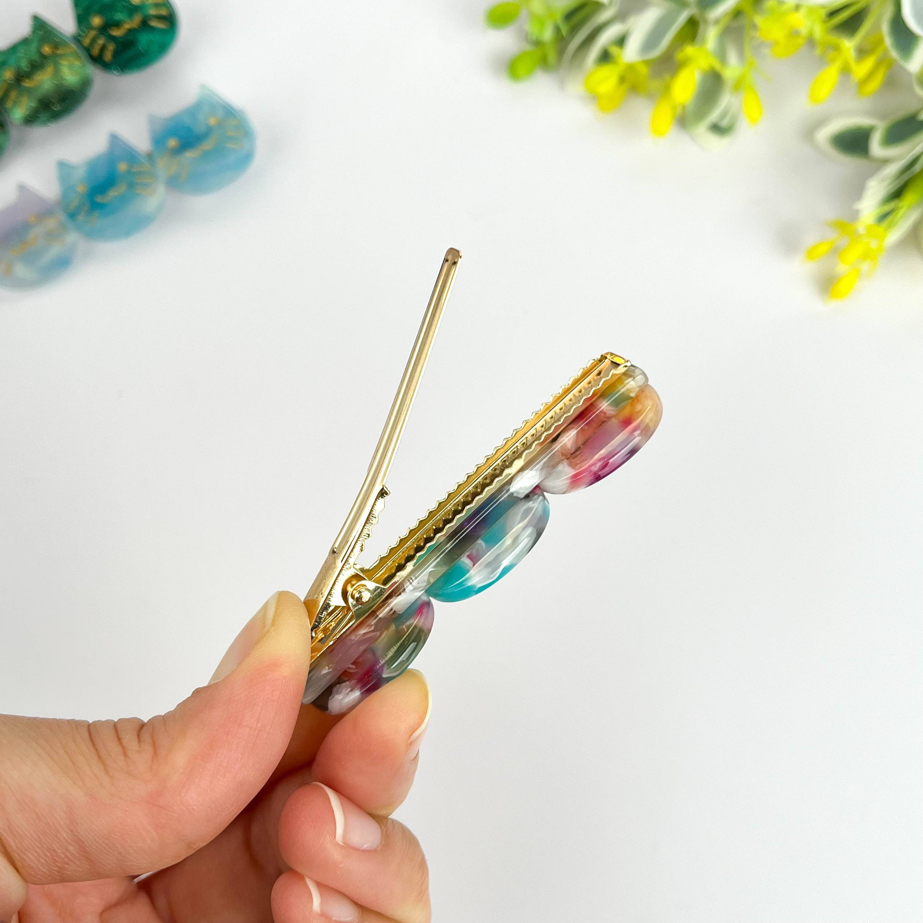 TheDivaSoap - Wholesale Hair Clip - Women's - Acetate Three Kittens Duckbill Clip, Cute Cat Hair Clip11