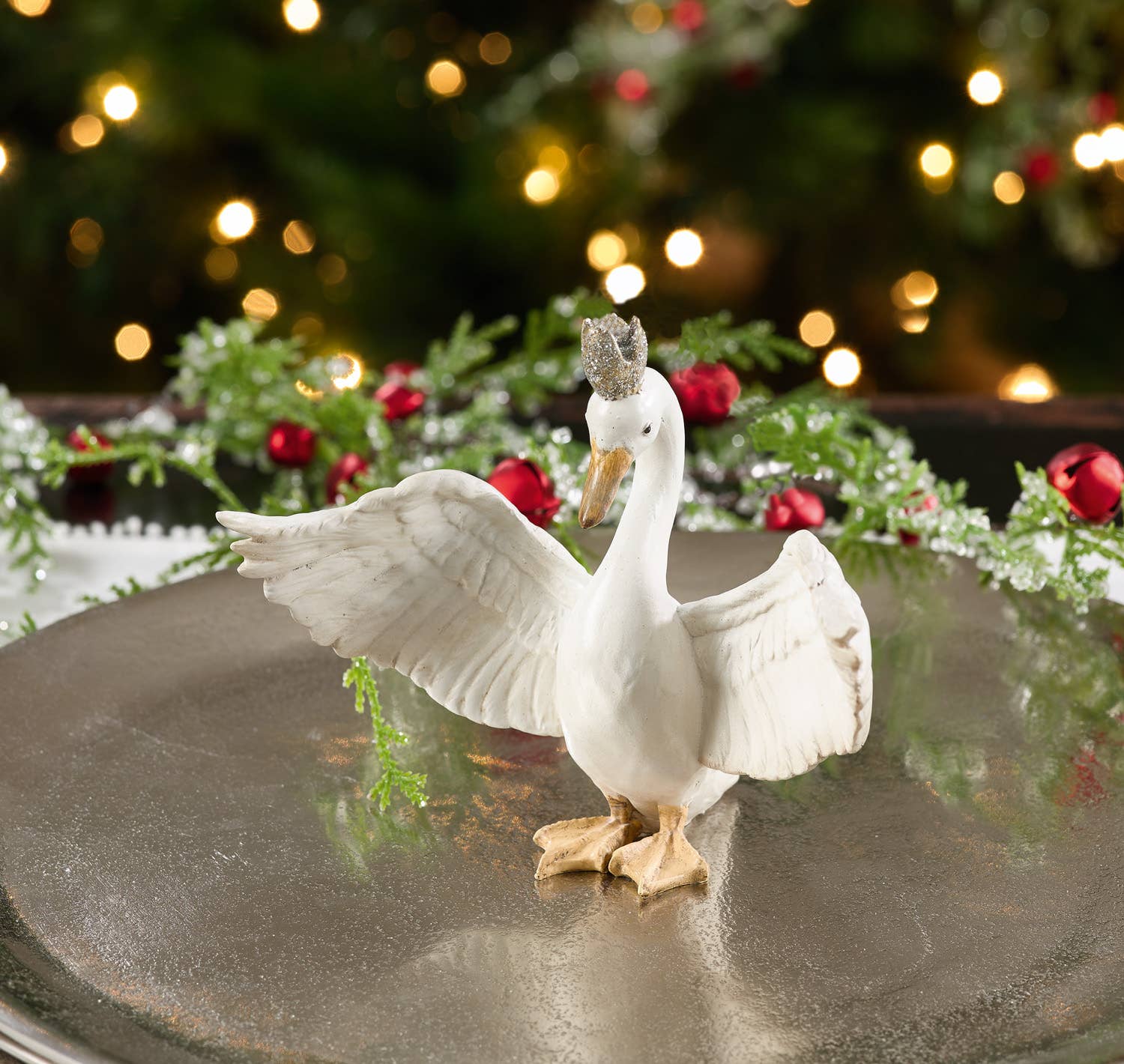 Fennco Styles – wholesale Dekorativ statyett – 5" Krona Svan Vit Figurin0