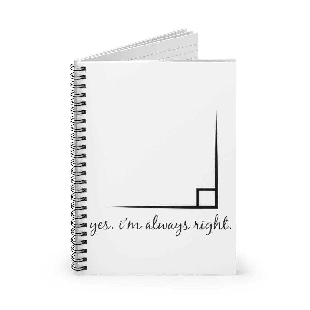 Teegarb LLC - Wholesale Notebook - Spiral Notebook  Math Teacher Accountant Accounting Gift Funny I'm Always Right Pun Gag Joke Graphic Men Women1