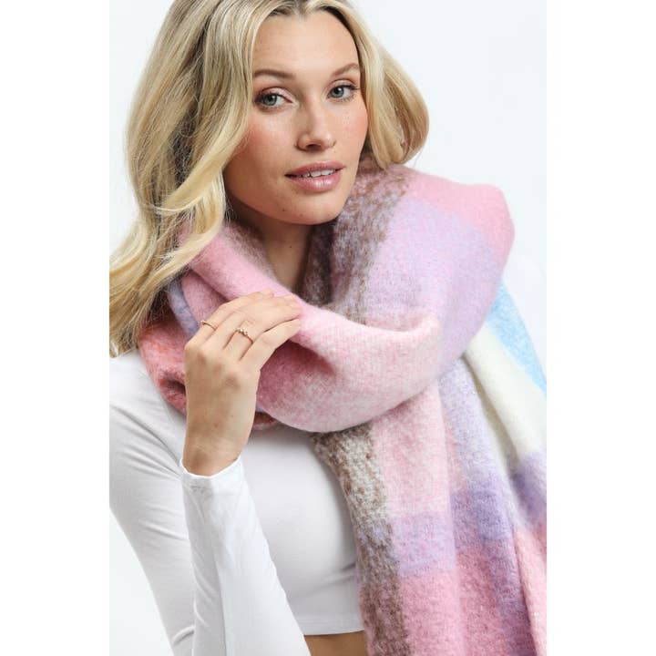 Pink Multi Dolly Multicolor Scarf for wholesale on Faire