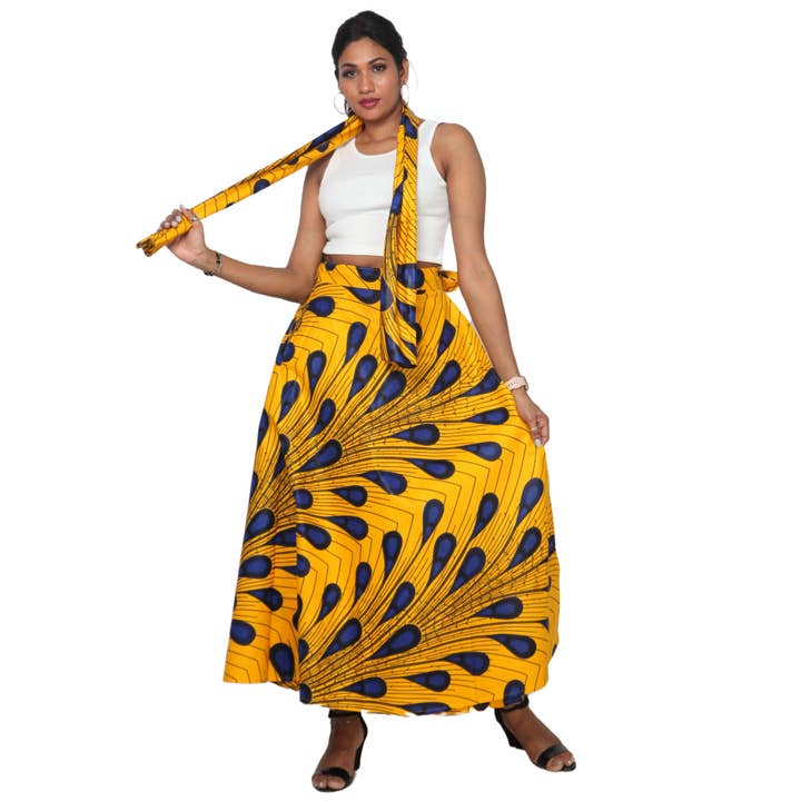 African Stars - Wholesale Skirt - Women's - Women's African Printed Long Maxi Skirt -- FI-328