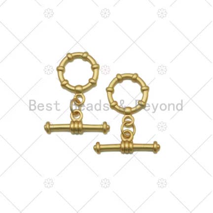 1 Set Round Ring With Bar Toggle Clasp,Necklace Bracelet Matt Gold Toggle Clasp, Sku#Y602 for wholesale by BestBeads&Beyond