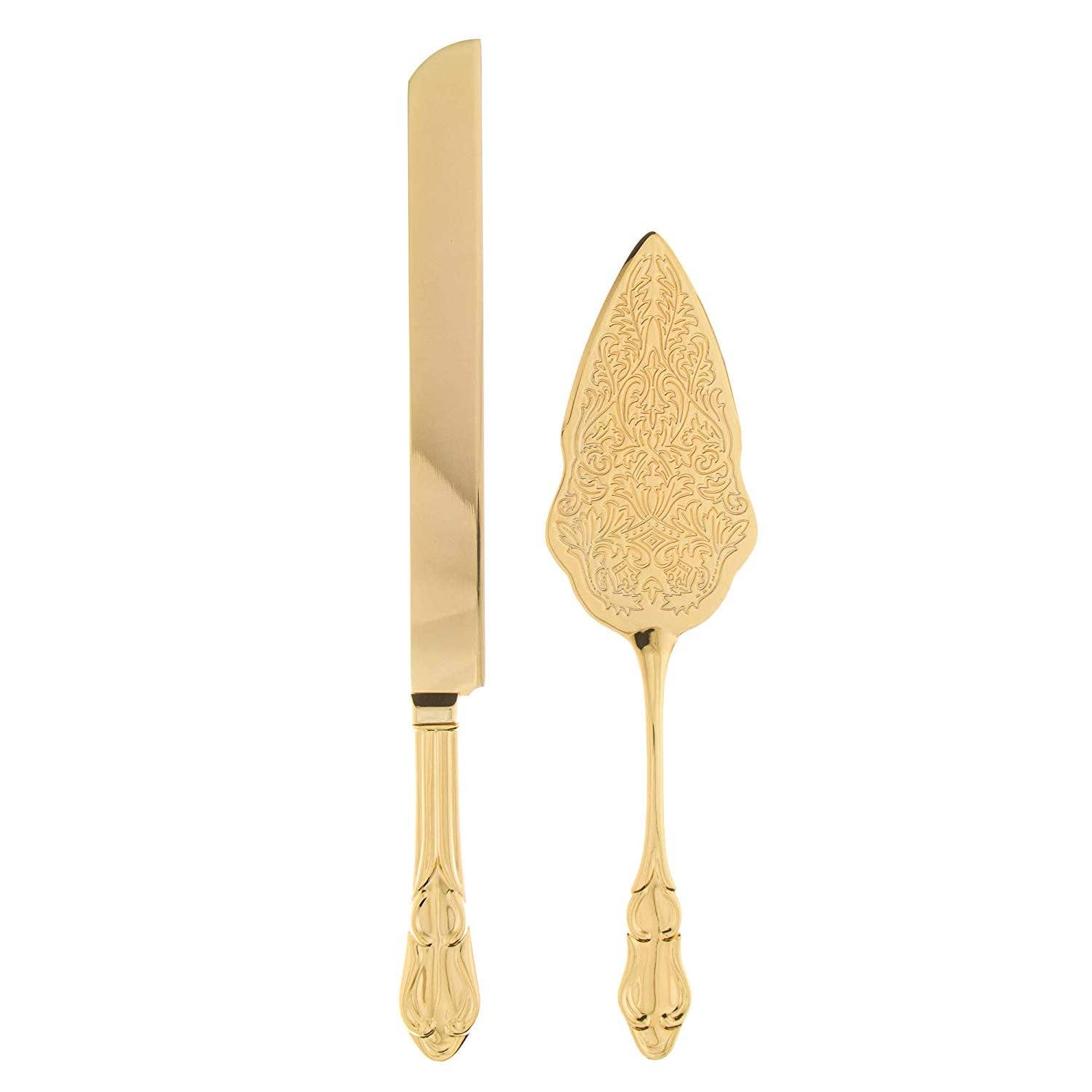 Ella Celebration - Wholesale Serving Utensil - Wedding Cake Knife & Server Set - Elegant Gold4