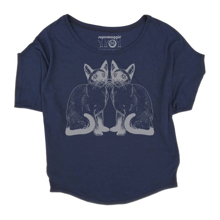 Supermaggie @ Faire - Venta al por mayor Camiseta serigrafiada - Mujer - Top orgánico de bambú Renata Kitties