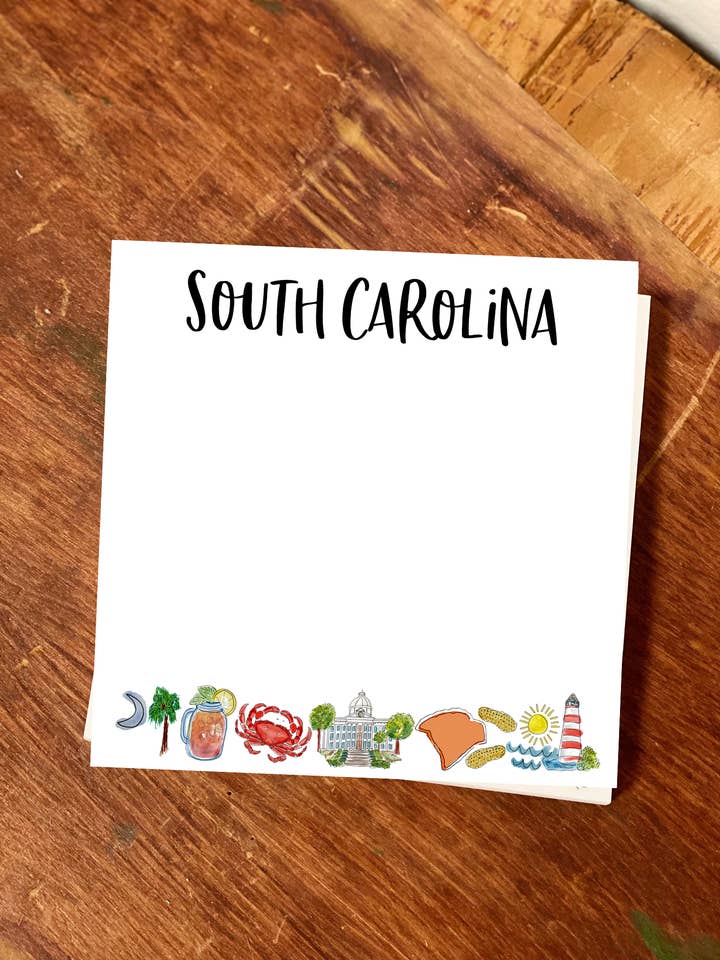 State of South Carolina Chunky Notepad-Stationary 100 page for wholesale by Happy By Rachel, LLC