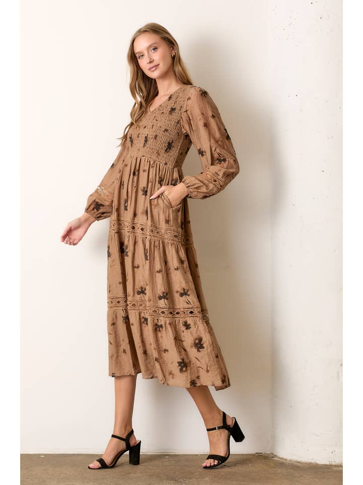 Polagram by Wellmade USA - Wholesale Dress - Women's - PRINTED WOVEN MAXI DRESS6