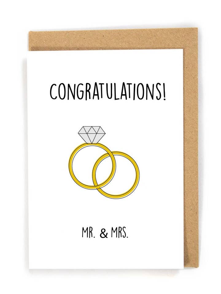 Carte de mariage avec bague pour la vente par DensenDesign