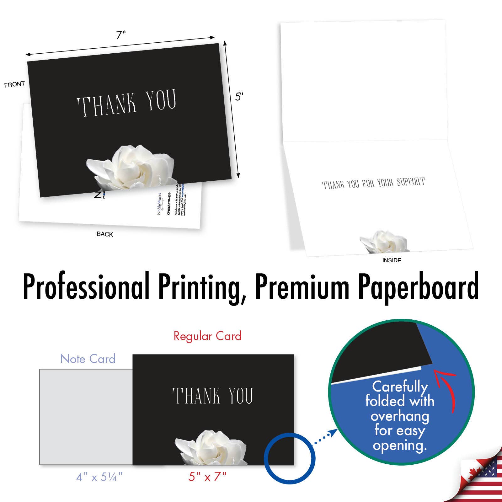 NobleWorks - Wholesale Thank You Card - Thank You Card - Floral Support - Gratitude4