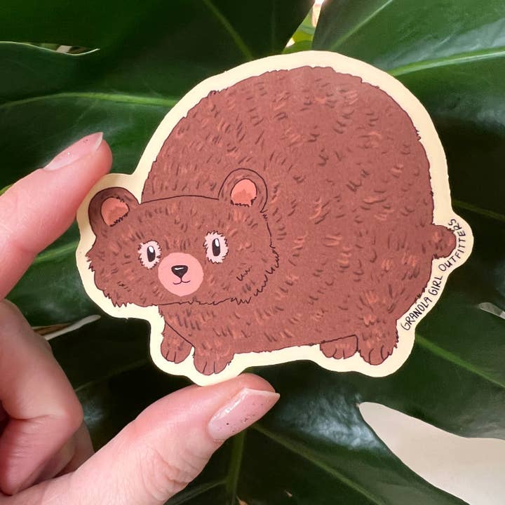 Beary Cute Bear Sticker - Light-weight / Indoor: 🌿📖 for wholesale by Granola Girl Outfitters