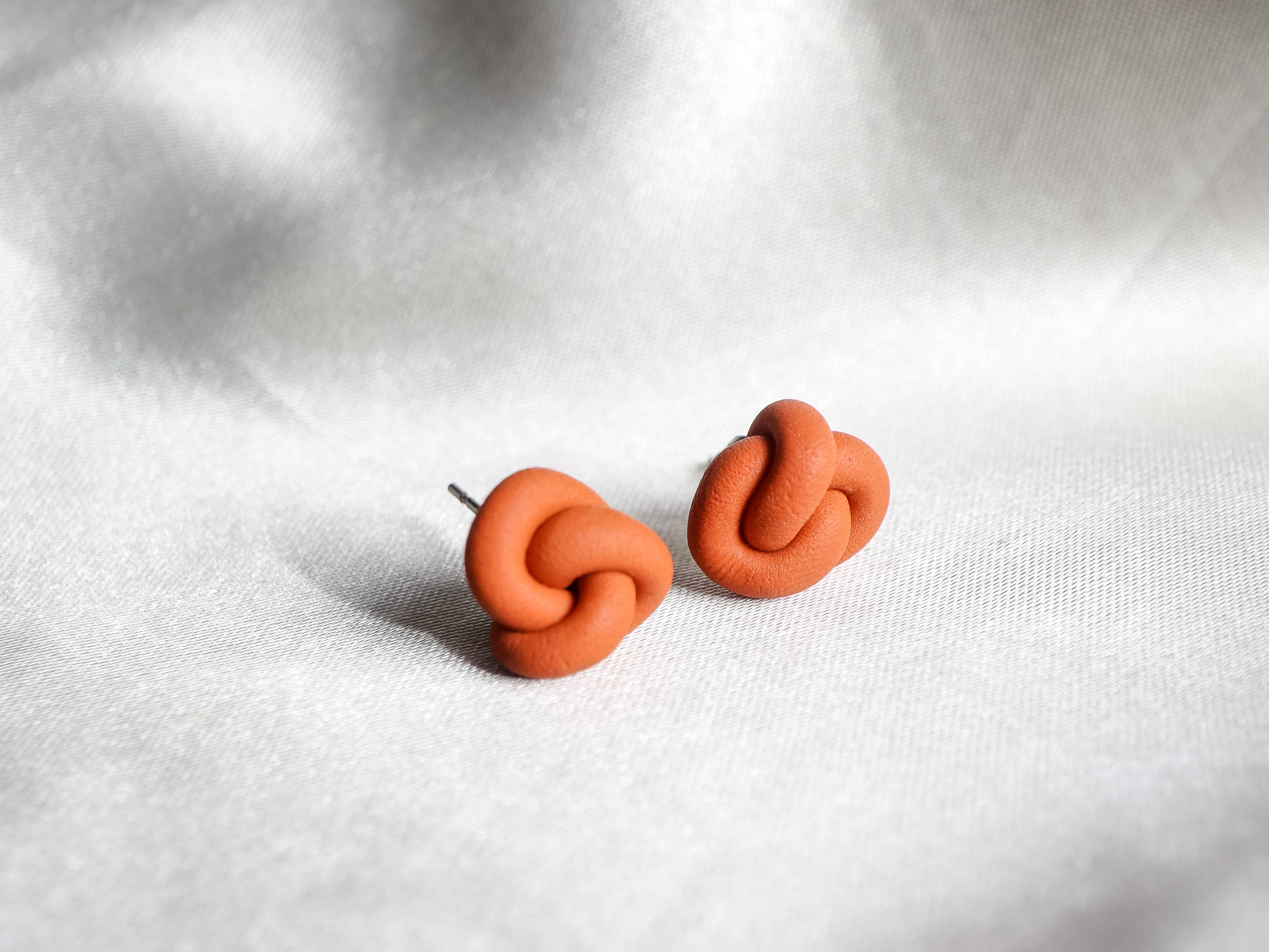 Fox and Bunny Rise – wholesale Stud/post earrings – Polymer Clay Knot Earrings