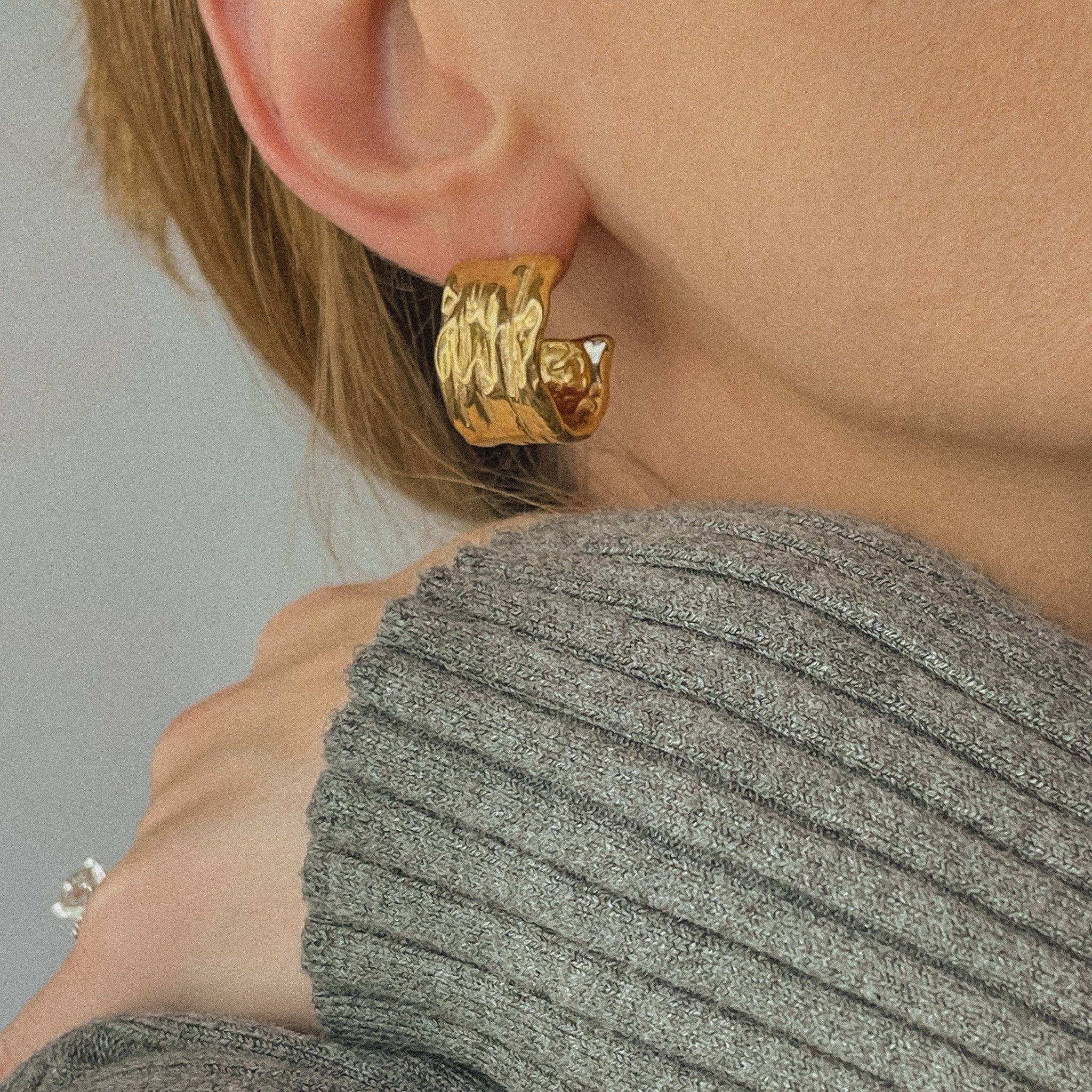 Gold Elodie Statement Earrings for wholesale on Faire3
