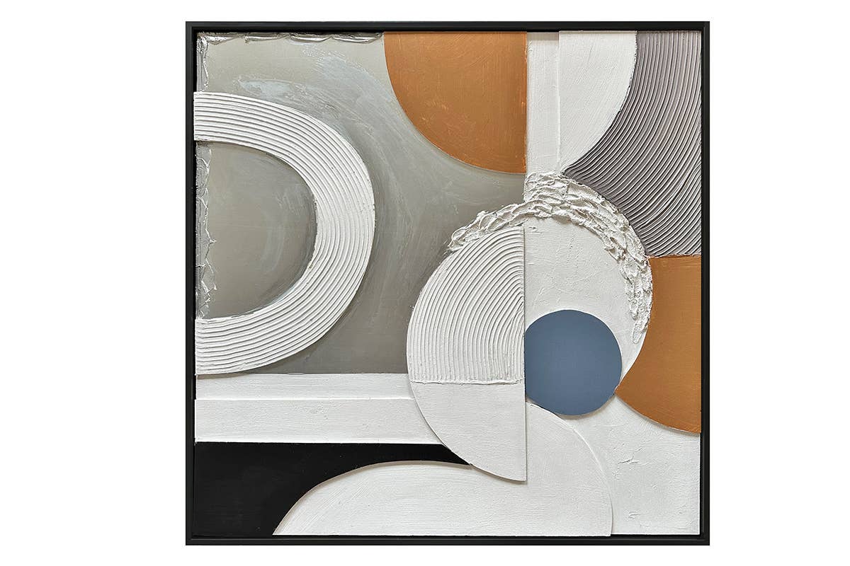 Socadis - Wholesale Wall Accent - Curvy Pattern Foam 3D Metal Black Frame Canvas - Gallery0