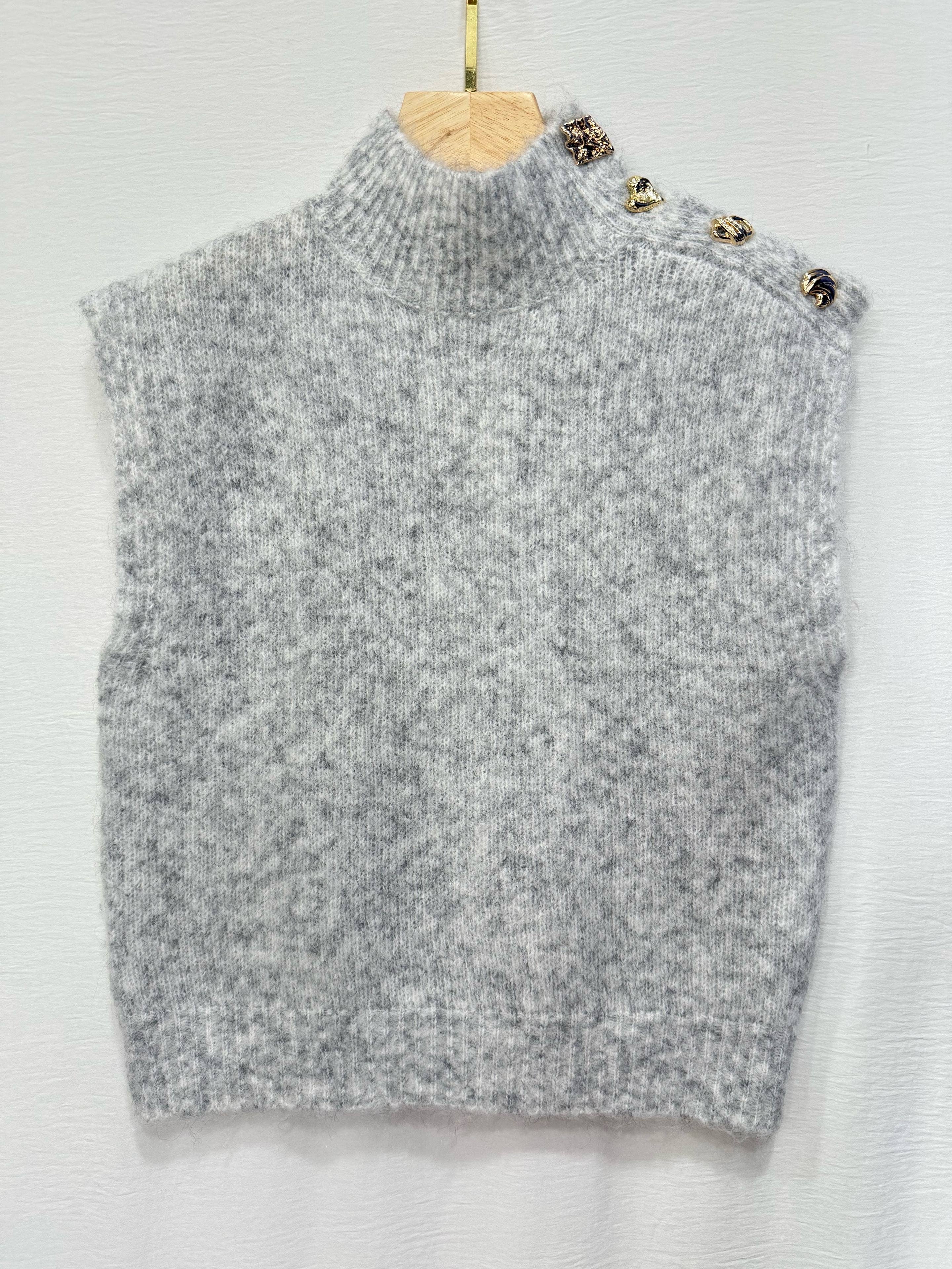 grey Sleeveless sweater, reference 18382, one size for wholesale on Faire
