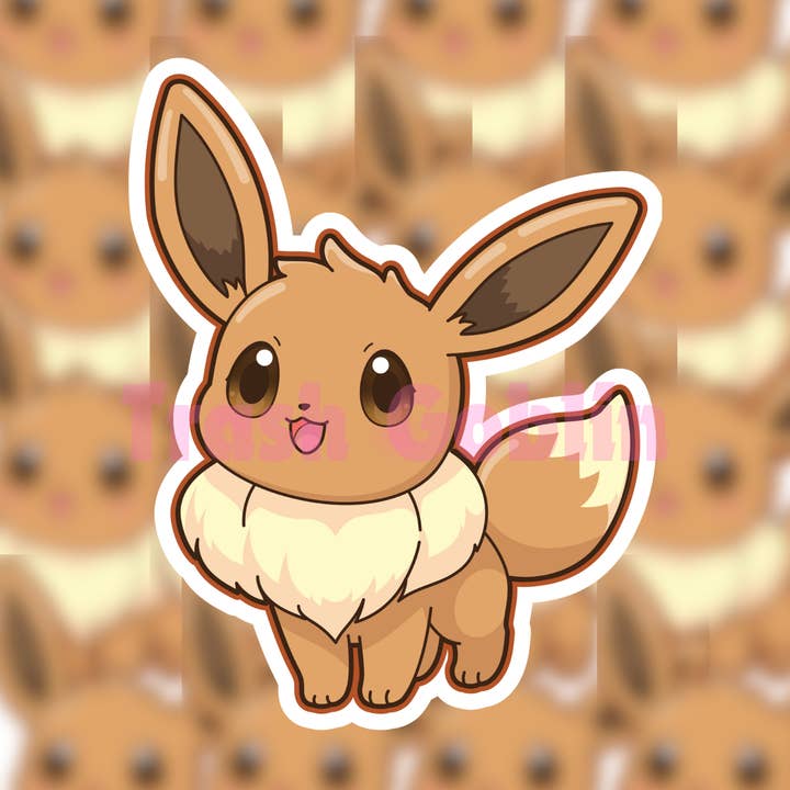 Pegatina Chibi de Eevee para venta al por mayor de Trash Goblin