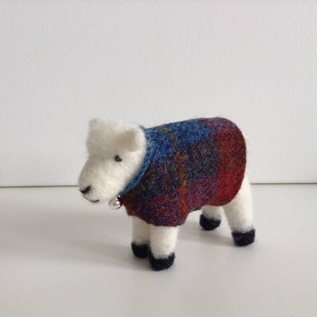 Southbeach Design - Wholesale Decorative Tabletop Object - Felted Sheep with Harris Tweed Jacket2