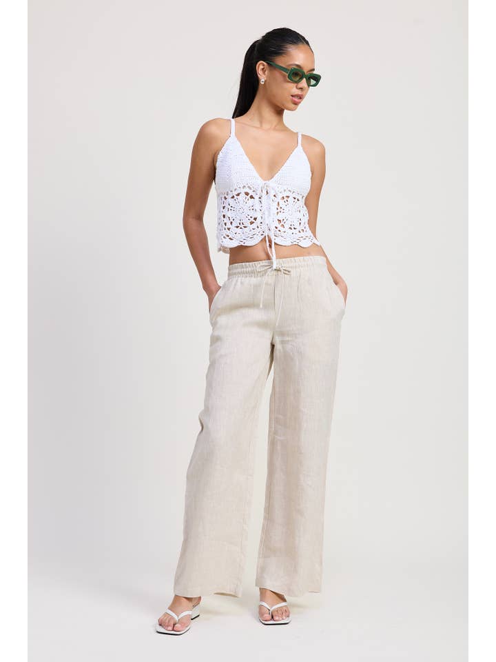 White CROCHET LACE TOP for wholesale on Faire